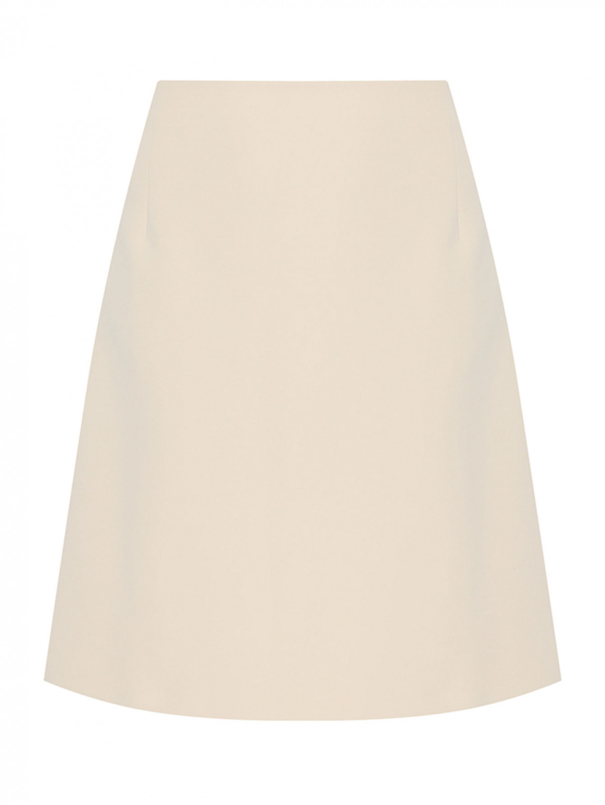 Однотонная юбка из смешанного хлопка Weekend Max Mara  –  Общий вид  – Цвет:  Бежевый