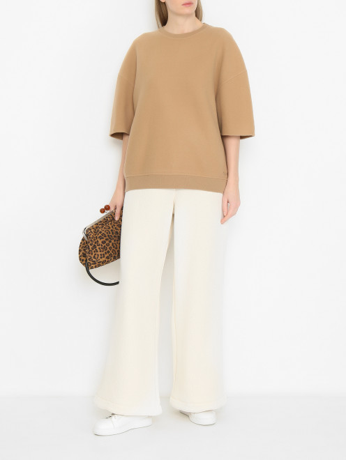 Толстовка из шерсти и кашемира с короткими рукавами  Max Mara - МодельОбщийВид