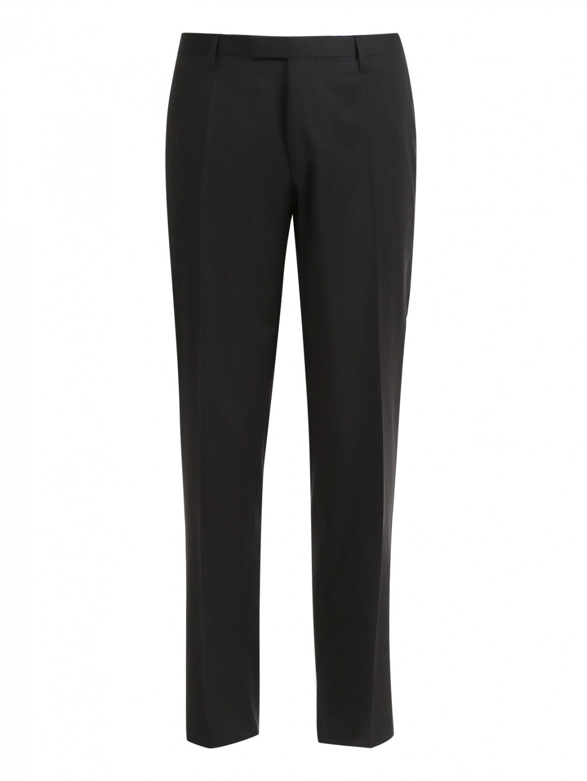 Шерстяные брюки прямого фасона Boss  –  Общий вид  – Цвет:  Серый