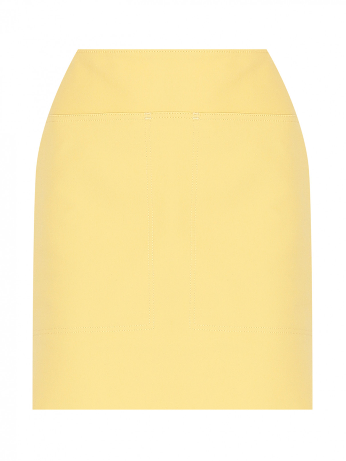 Юбка-мини из хлопка с карманами Max Mara  –  Общий вид  – Цвет:  Желтый