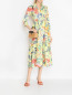 Платье-макси из хлопка с цветочынм узором Max&Co  –  МодельОбщийВид
