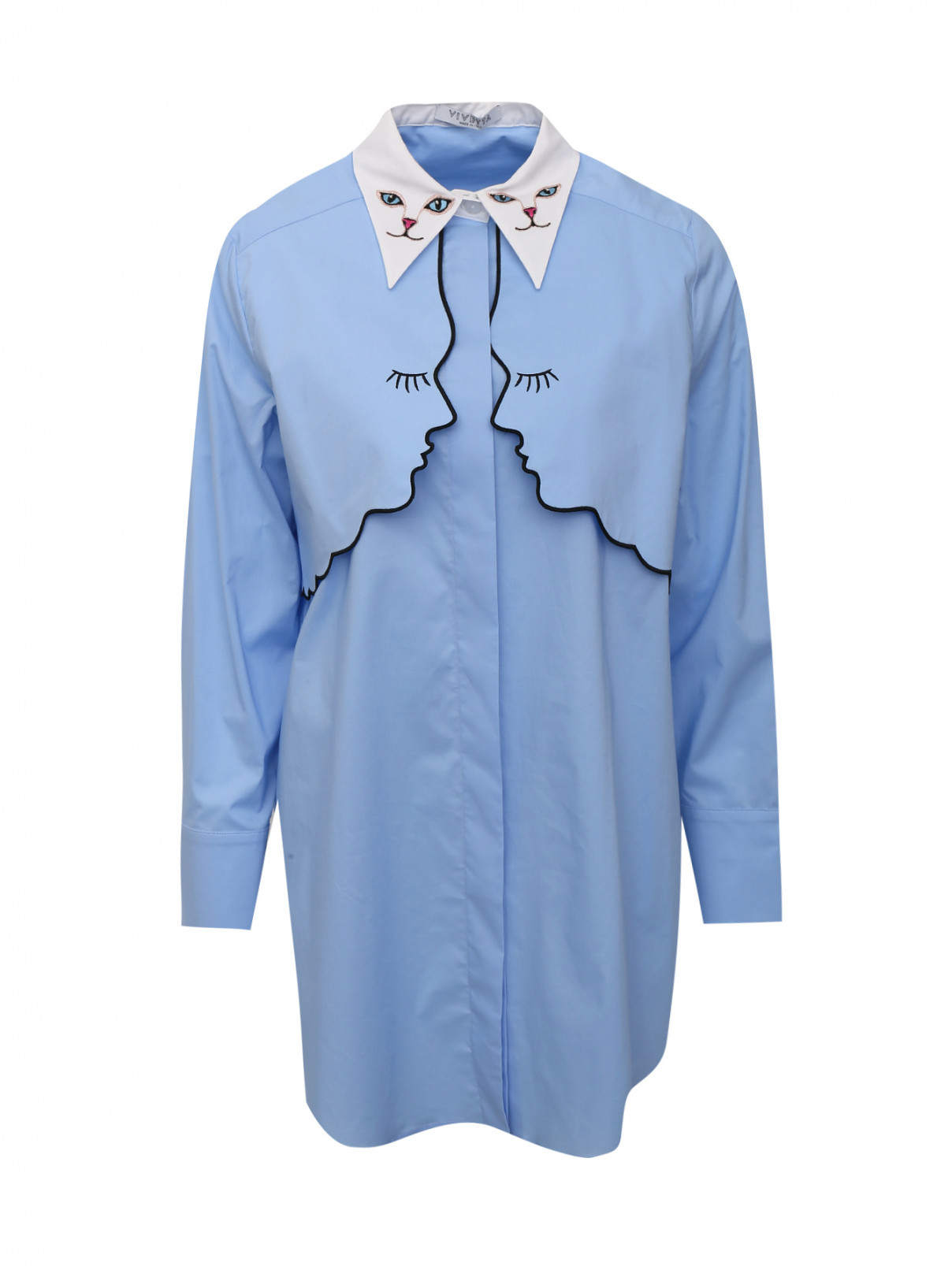Блуза из хлопка с вышивкой Vivetta  –  Общий вид  – Цвет:  Белый
