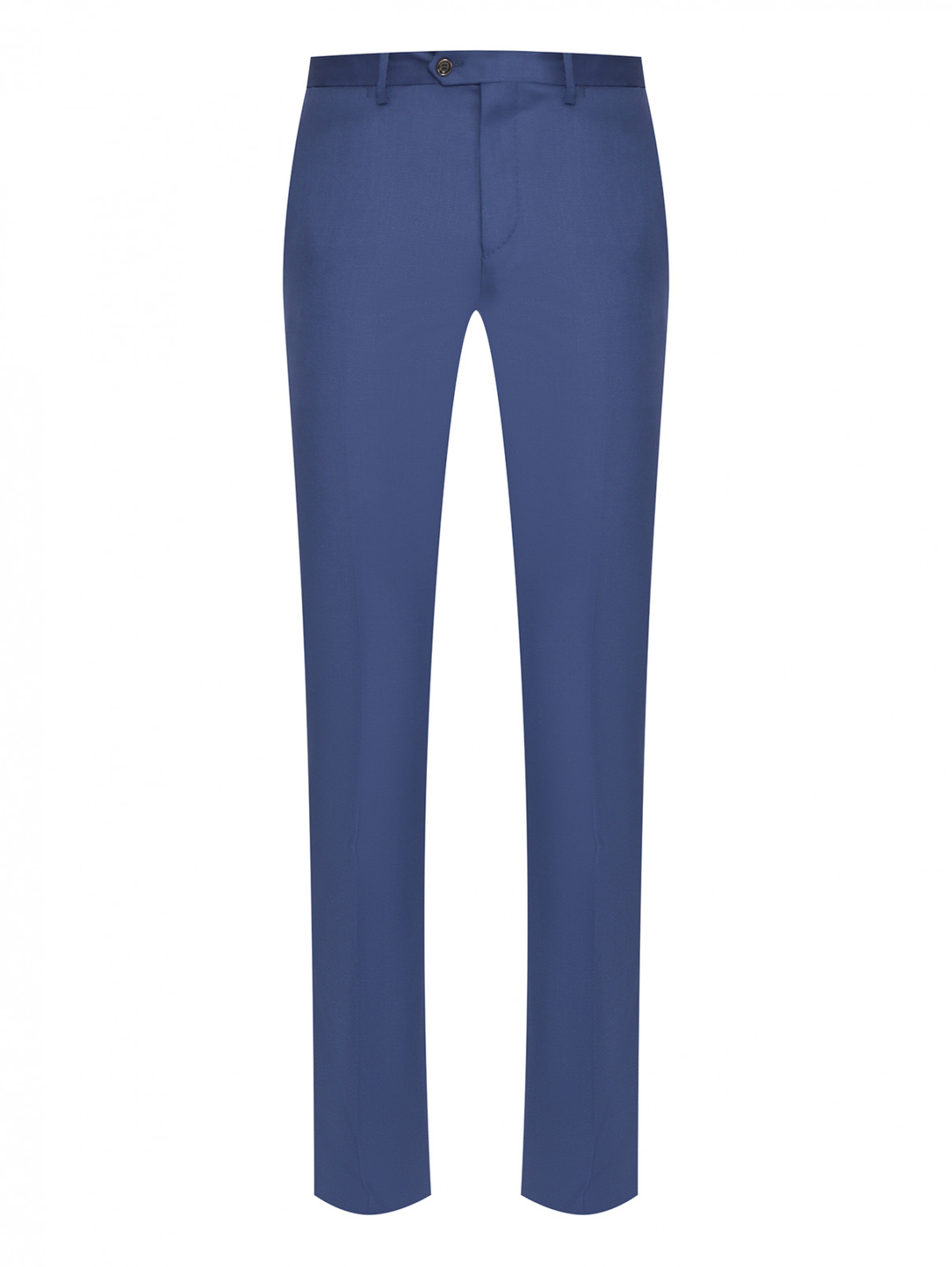 Классические брюки из шерсти LARDINI  –  Общий вид  – Цвет:  Синий