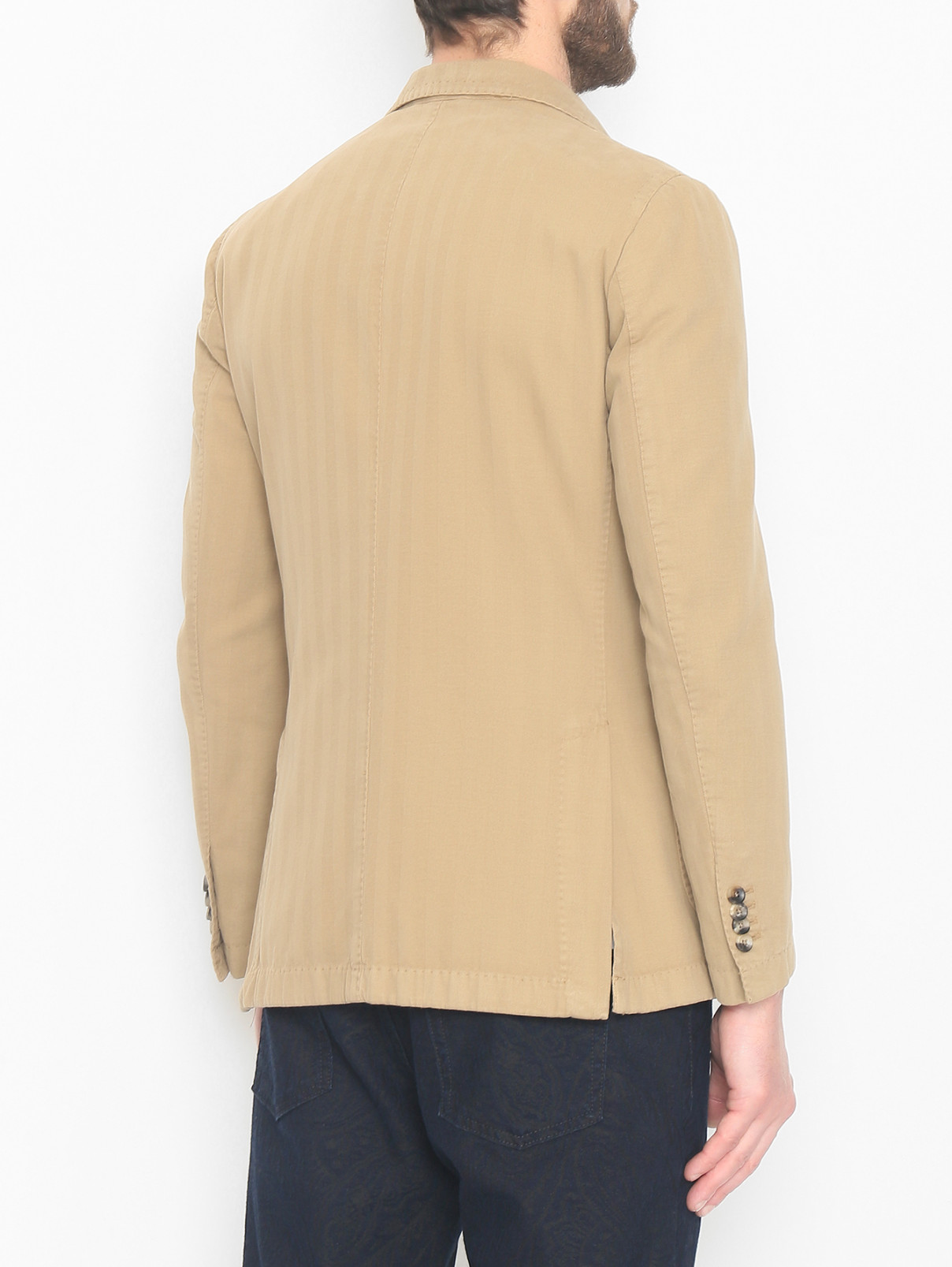 Пиджак из хлопка и кашемира с карманами Giampaolo  –  МодельВерхНиз2  – Цвет:  Бежевый