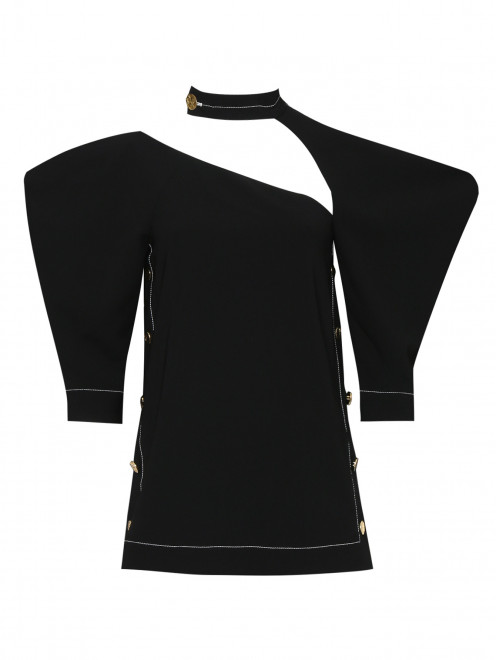 Блуза с рукавами-фонариками и декоративными пуговицами - Общий вид