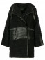 Пальто из шерсти и шелка с кожаными вставками Barbara Bui  –  Общий вид
