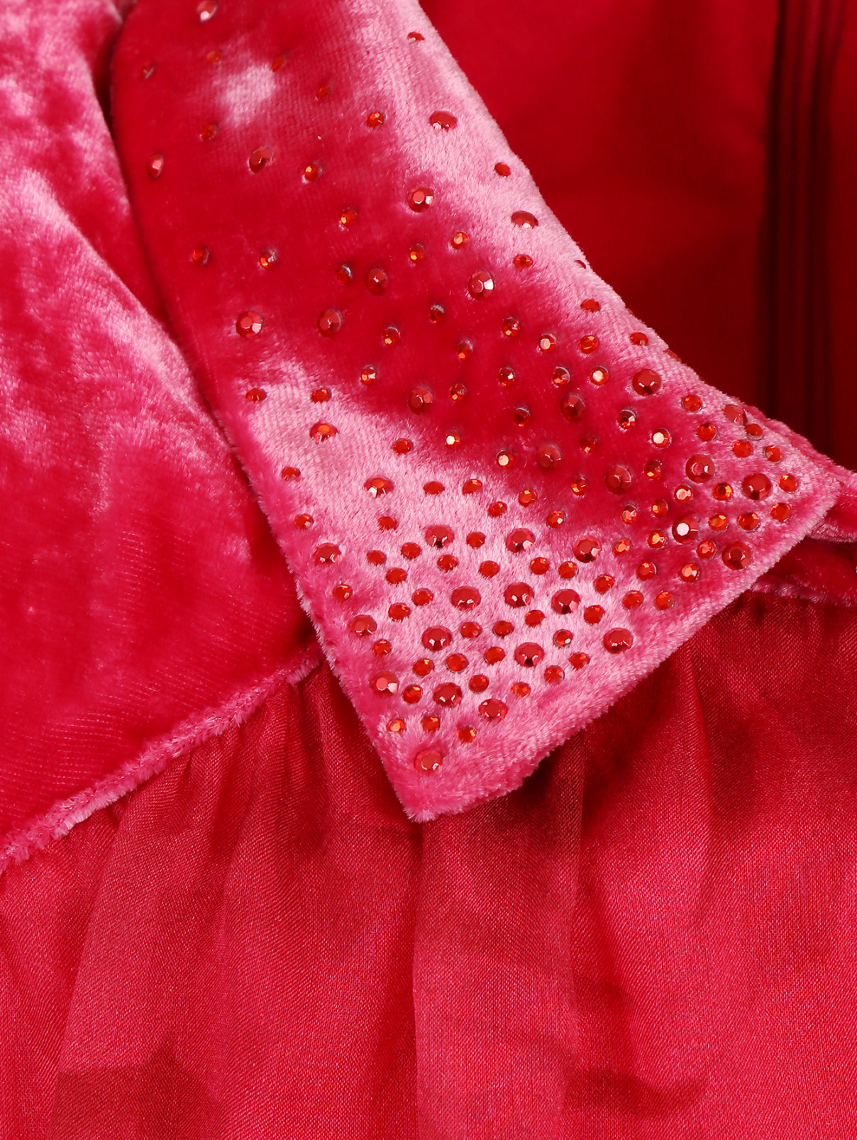 Платье из шелка  свободного кроя с рукавами в комплекте Miss Blumarine  –  Деталь  – Цвет:  Розовый