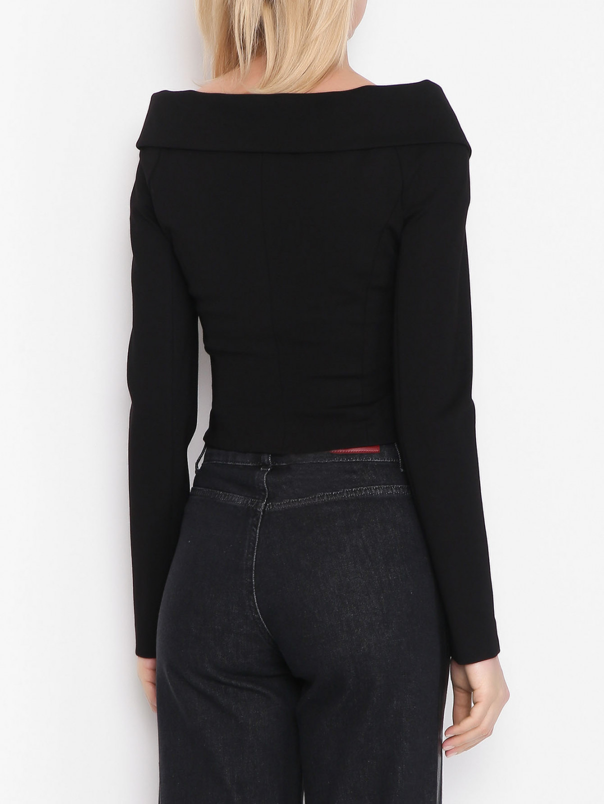 Укороченная блуза из смешанной вискозы на молнии Dorothee Schumacher  –  МодельВерхНиз1  – Цвет:  Черный