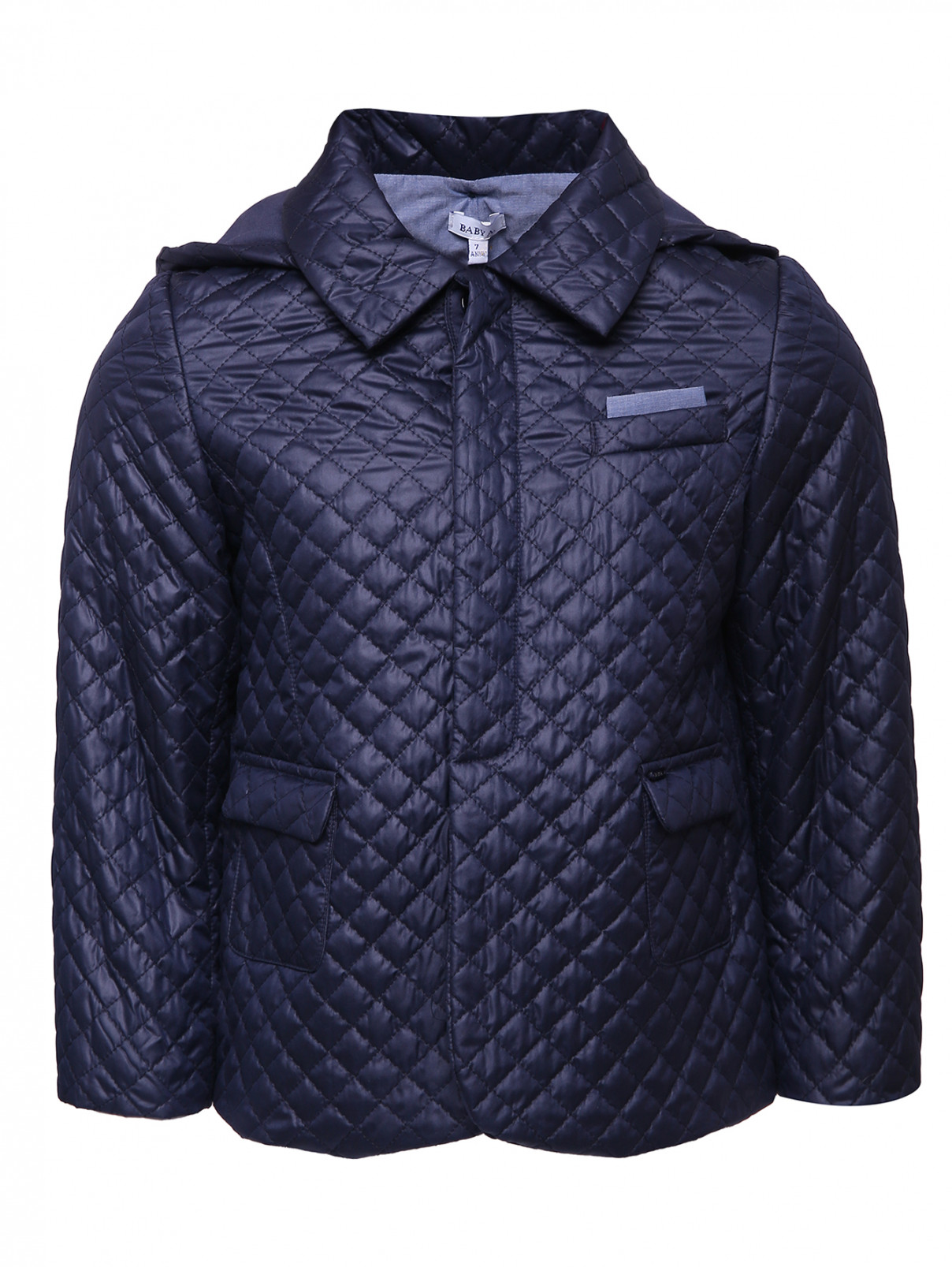 Стеганая куртка с карманами Baby A  –  Общий вид  – Цвет:  Синий