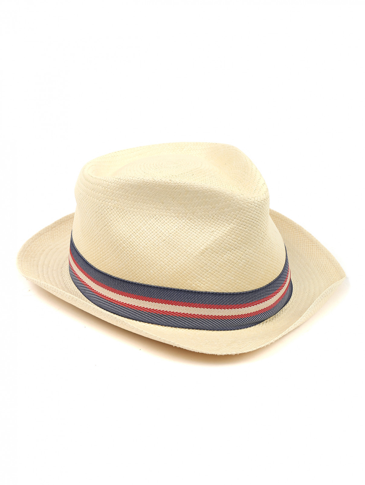 Шляпа соломенная с контрастной вставкой Stetson  –  Общий вид  – Цвет:  Желтый
