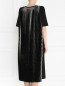 Платье-миди с коротким рукавом и контрастной отделкой Jil Sander  –  Модель Верх-Низ1