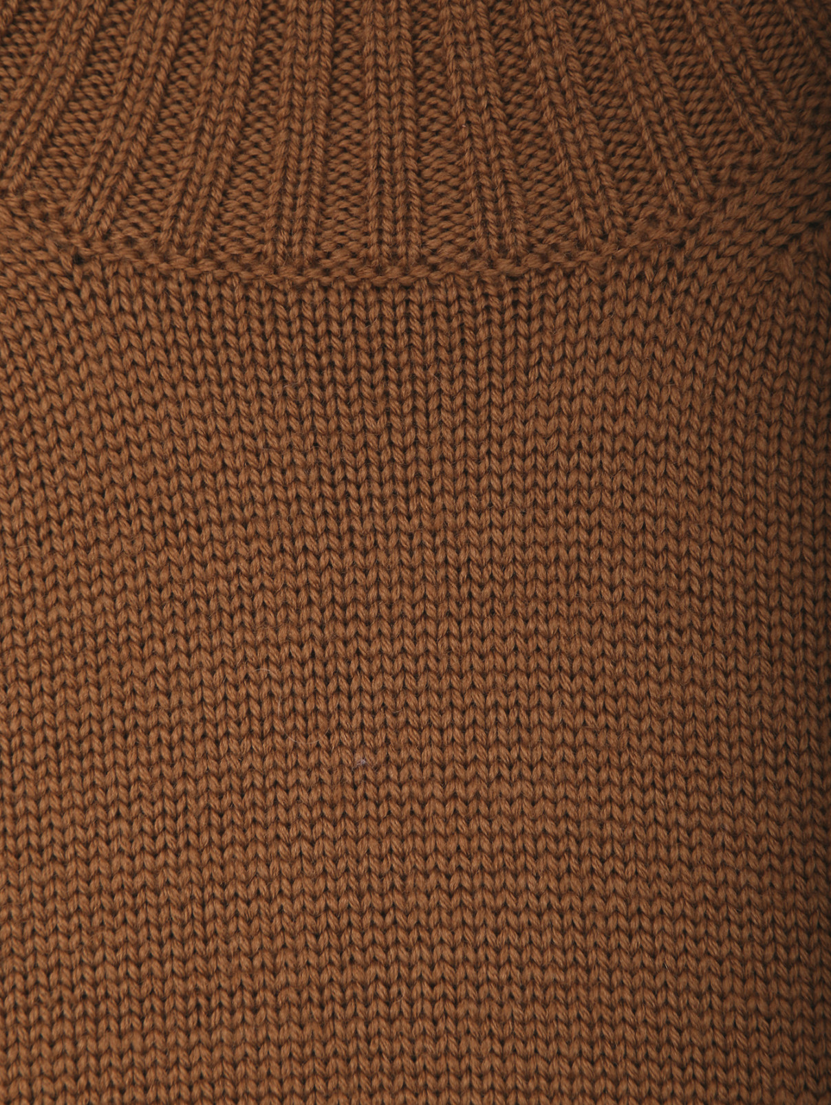 Однотонный джемпер из шерсти Max Mara  –  Деталь1  – Цвет:  Коричневый