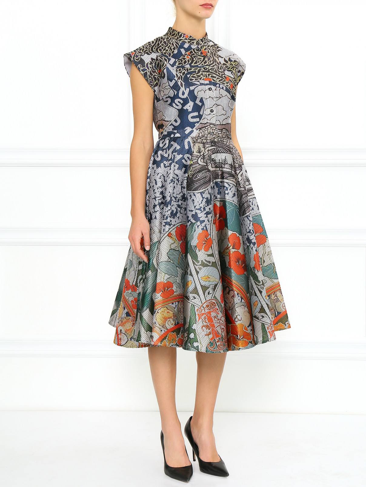 Платье-макси с абстрактным принтом Mary Katrantzou  –  Модель Общий вид  – Цвет:  Узор