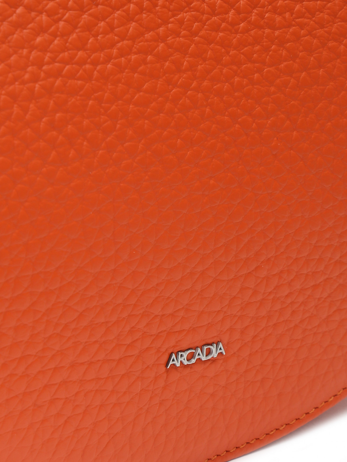 Сумка из кожи круглой формы Arcadia  –  Деталь  – Цвет:  Оранжевый