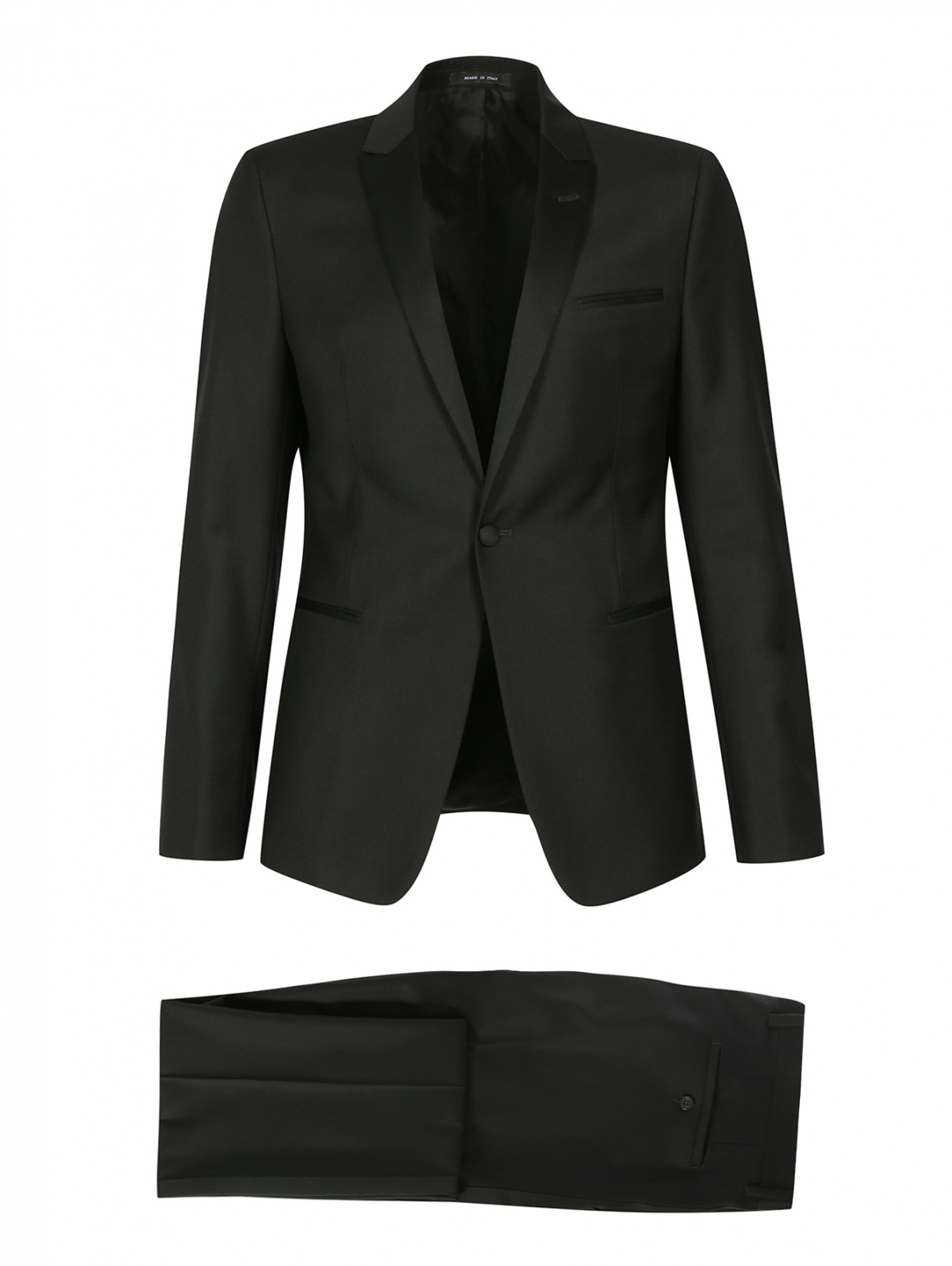 Классический костюм из шерсти Emporio Armani  –  Общий вид  – Цвет:  Черный