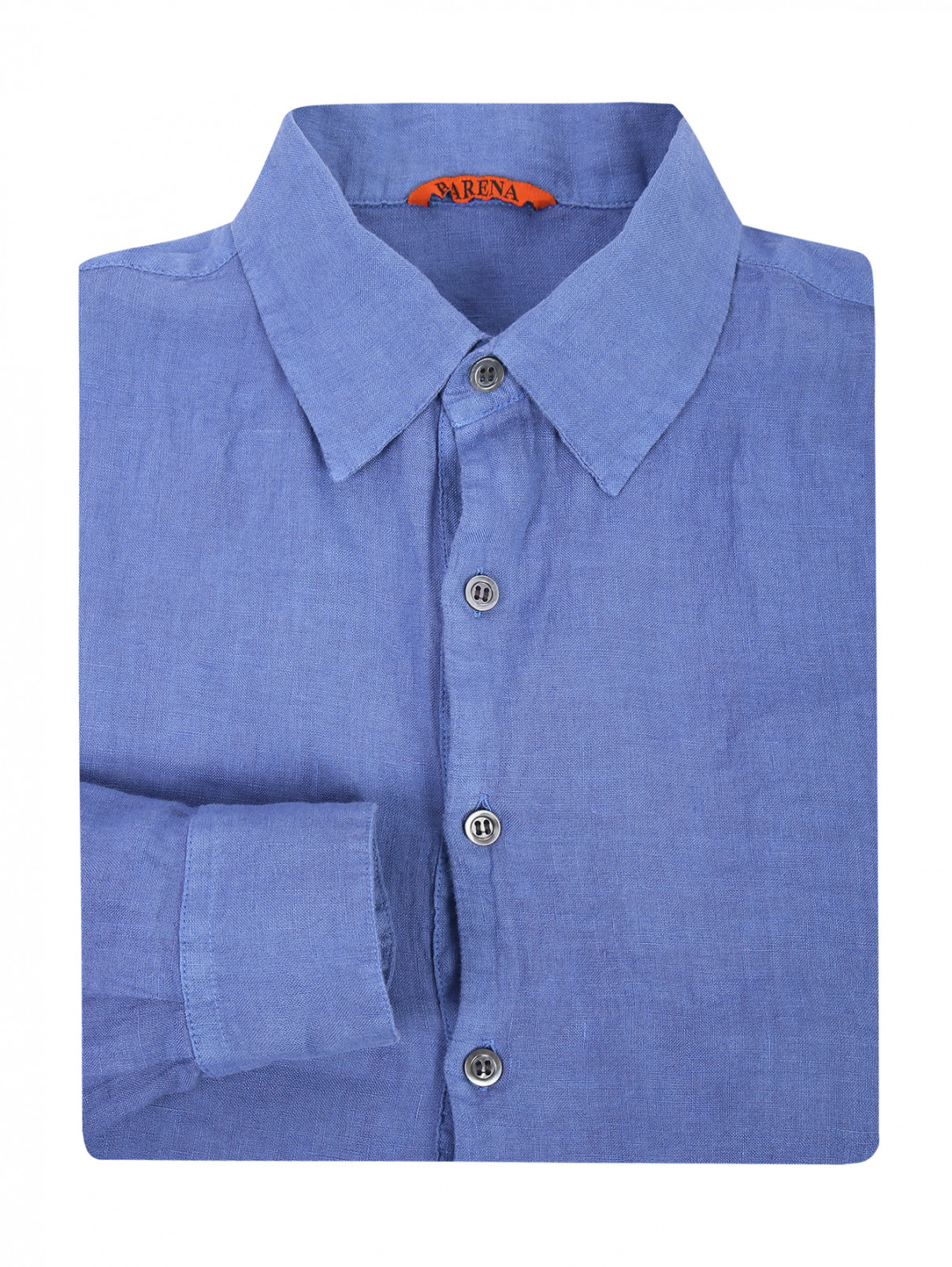 Рубашка из льна Barena  –  Общий вид  – Цвет:  Синий