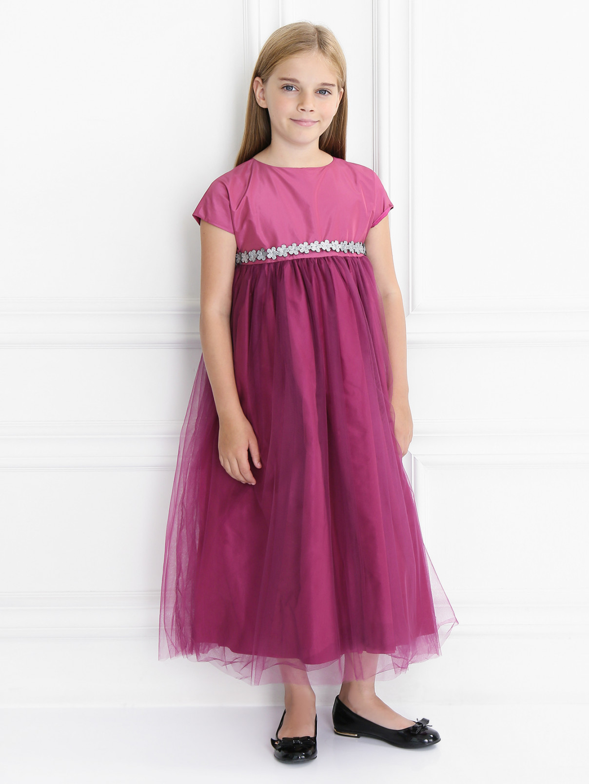 Платье-макси на завешенной талии Il Gufo  –  Модель Общий вид  – Цвет:  Фиолетовый