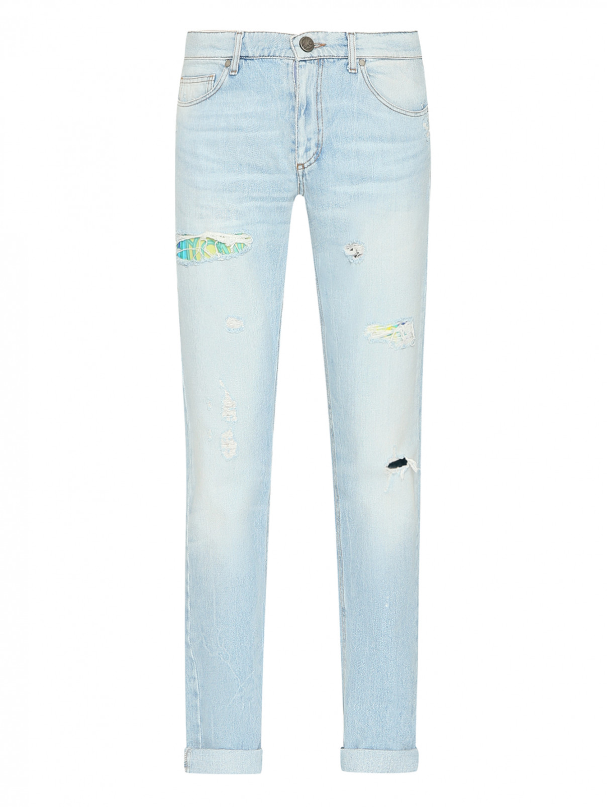 Джинсы из хлопка прямого кроя с карманами Versace Jeans  –  Общий вид