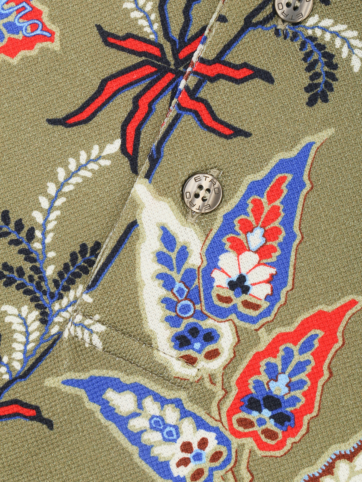 Поло из хлопка с узором пейсли Etro  –  Деталь  – Цвет:  Узор