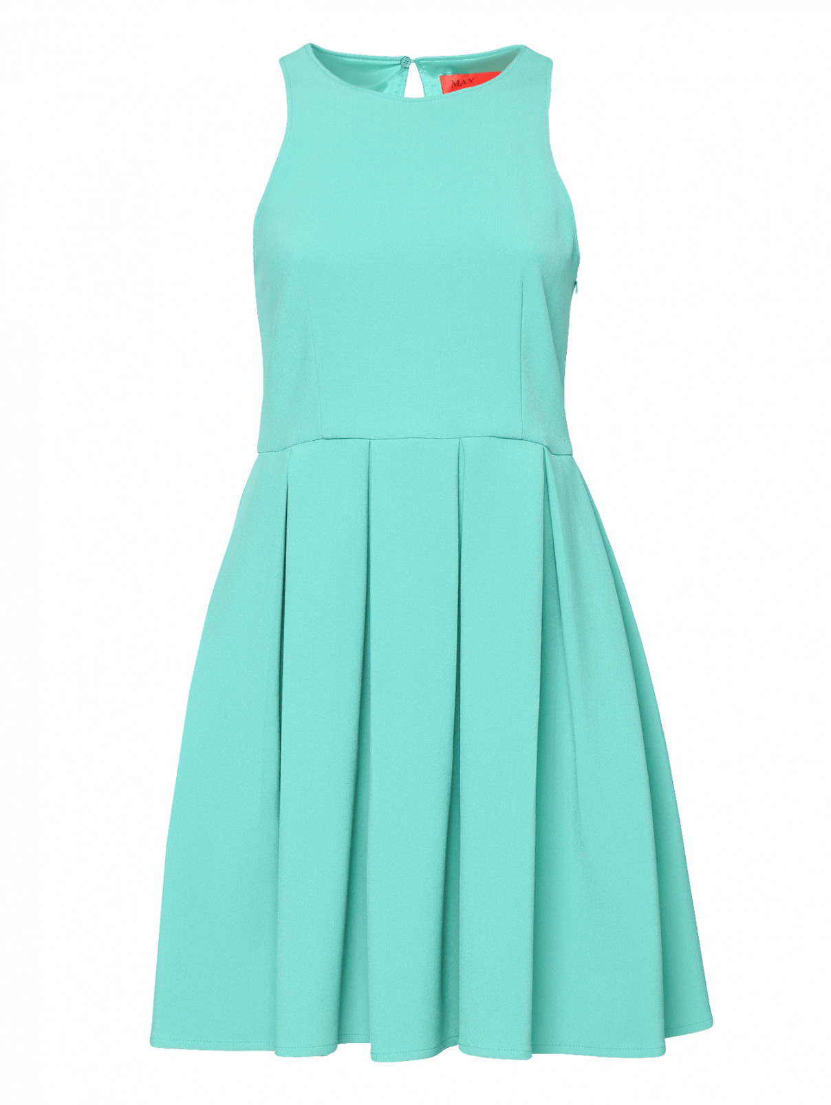 Платье-мини без рукавов Max&Co  –  Общий вид  – Цвет:  Зеленый