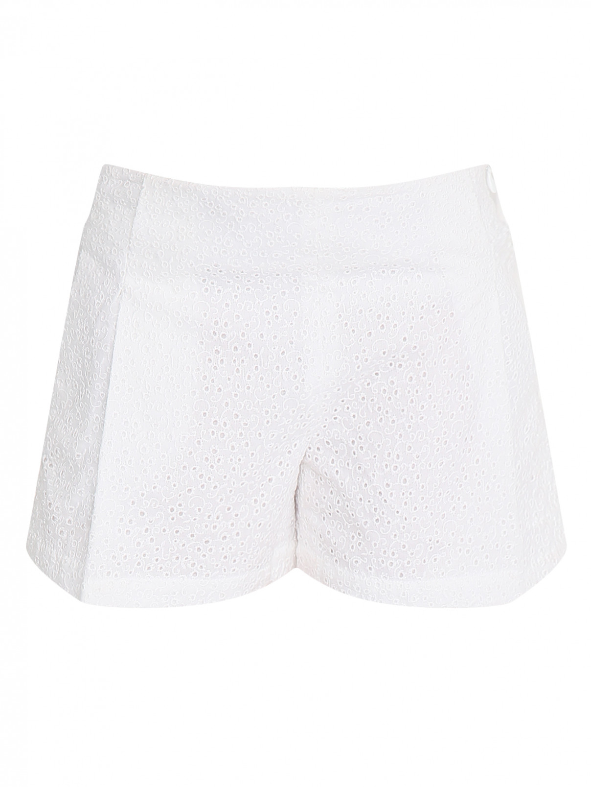 Шорты из хлопкового шитья с карманами Baby Dior  –  Общий вид  – Цвет:  Белый