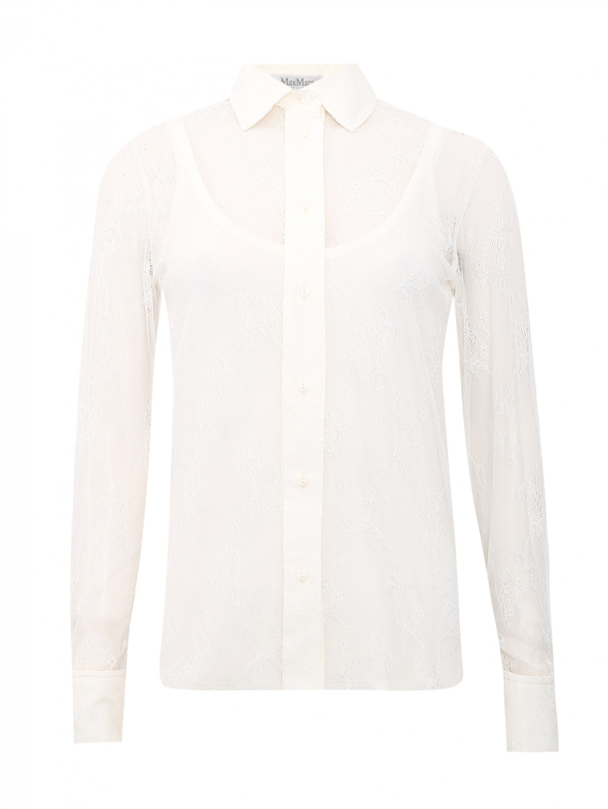 Блуза из кружева Max Mara  –  Общий вид  – Цвет:  Белый