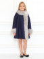 Пальто из шерсти с отделкой из меха лисы Baby Dior  –  Модель Общий вид