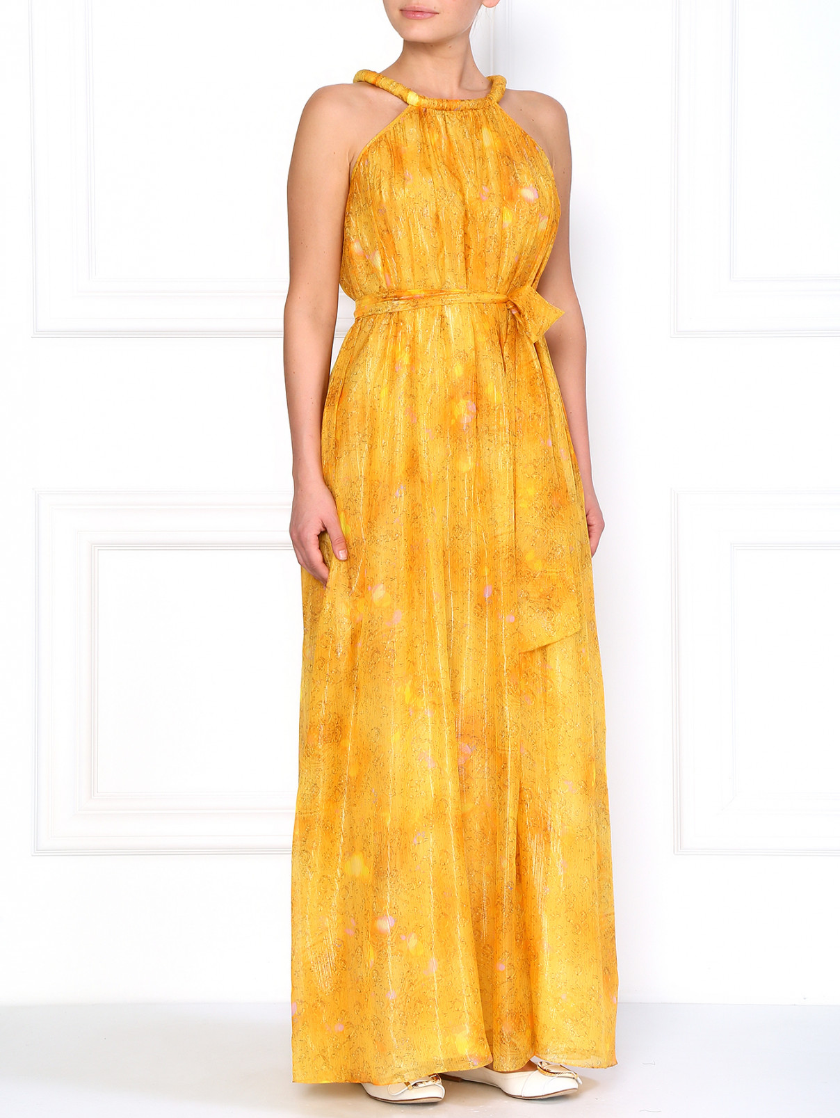Шелковое платье свободного фасона A La Russe  –  Модель Общий вид  – Цвет:  Желтый