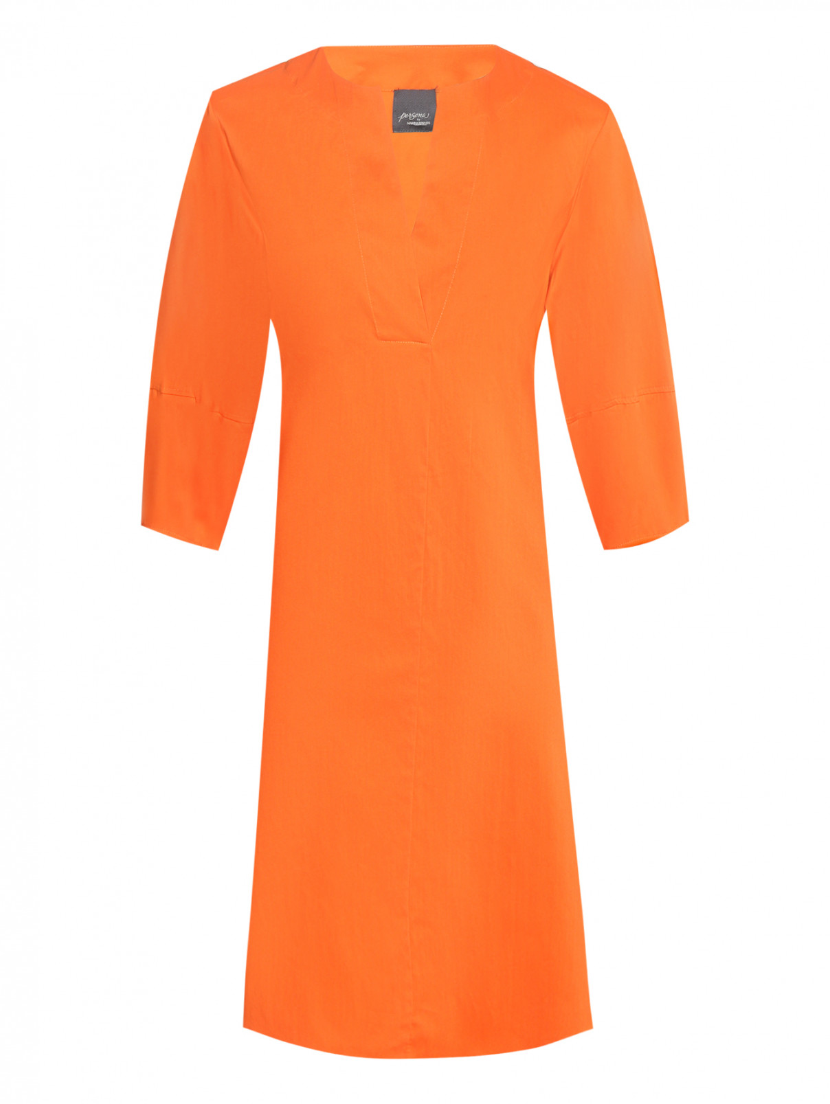 Платье-миди свободного кроя Persona by Marina Rinaldi  –  Общий вид  – Цвет:  Оранжевый