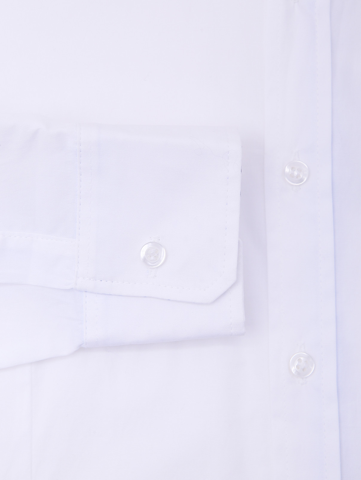 Однотонная рубашка из хлопка Aletta Couture  –  Деталь1  – Цвет:  Белый