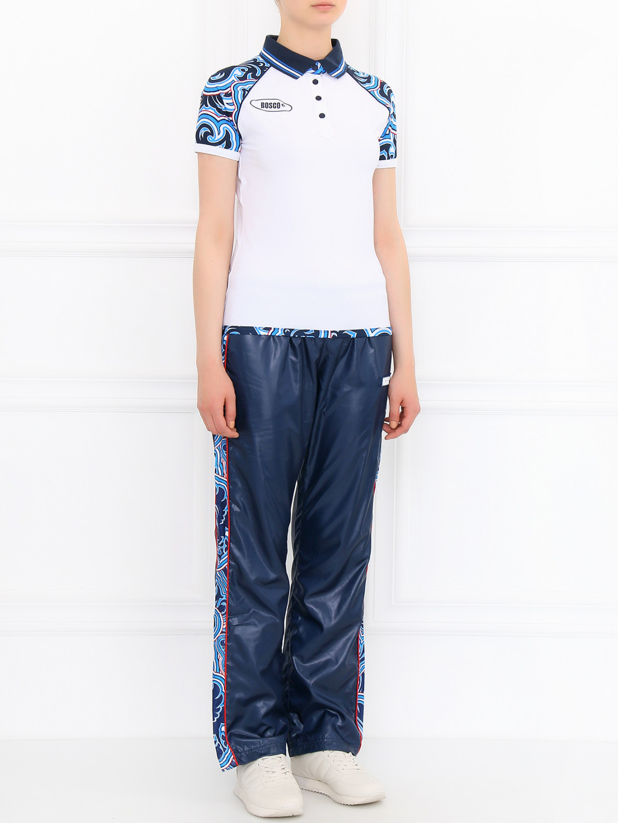 Спортивные брюки с узорными вставками BOSCO  –  Модель Общий вид  – Цвет:  Синий