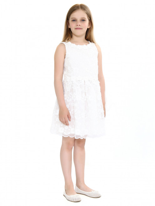 Платье из без рукавов из кружева Ermanno Scervino Junior - Модель Общий вид