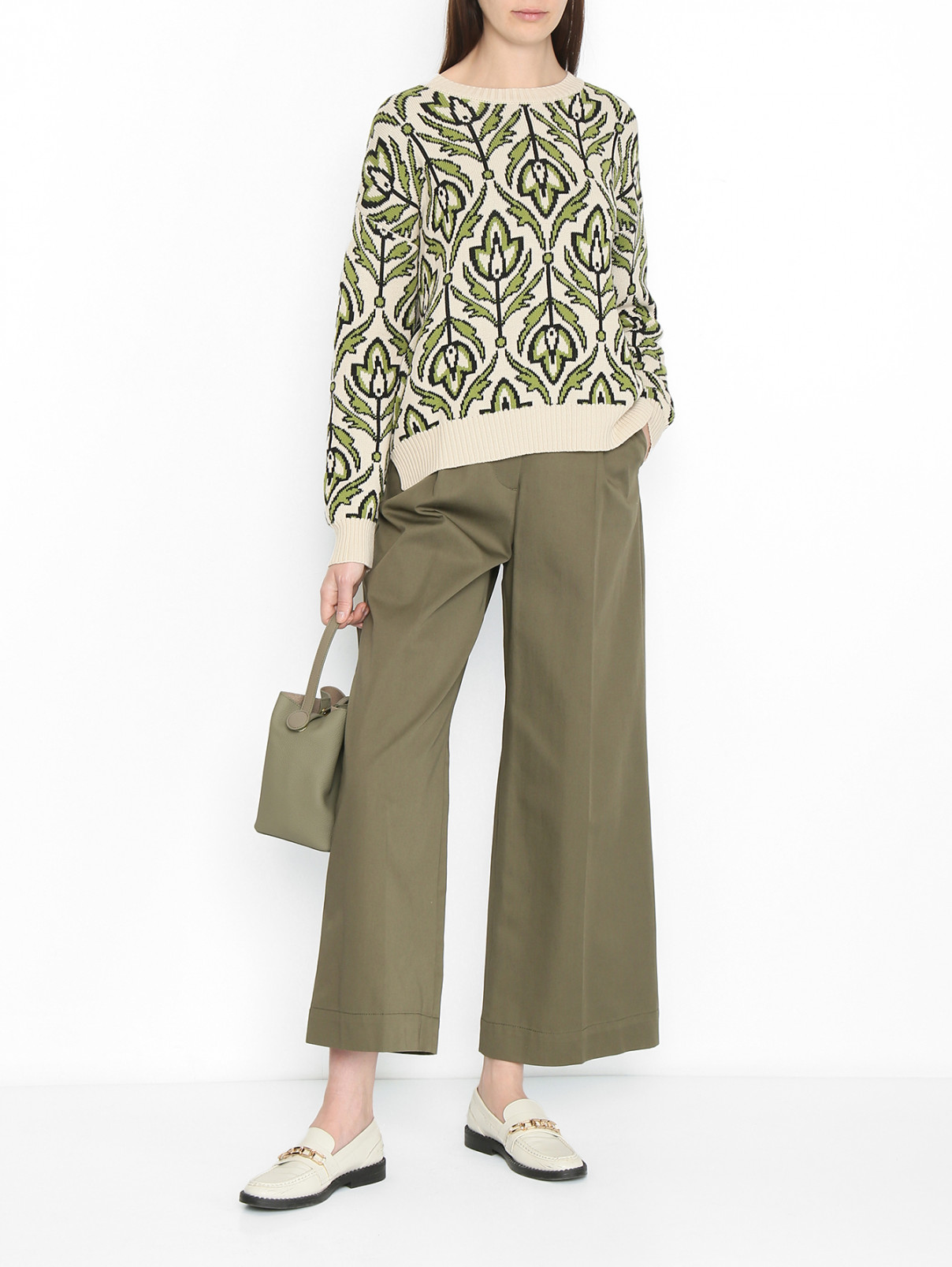 Джемпер из хлопка с узором Weekend Max Mara  –  МодельОбщийВид  – Цвет:  Узор