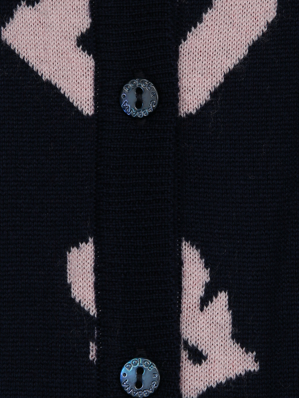 Кардиган из шерсти с узором Dolce & Gabbana  –  Деталь  – Цвет:  Синий