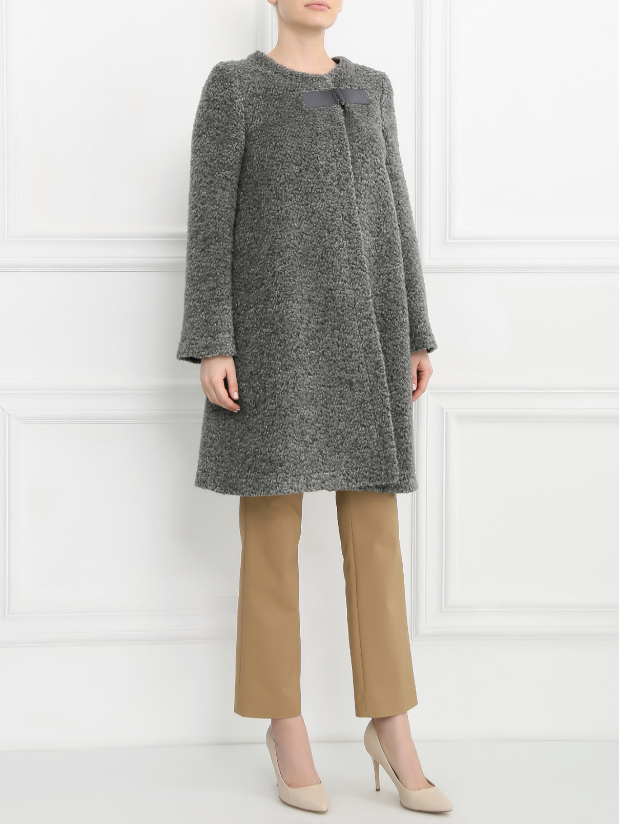 Пальто из шерсти Armani Collezioni  –  Модель Общий вид  – Цвет:  Серый