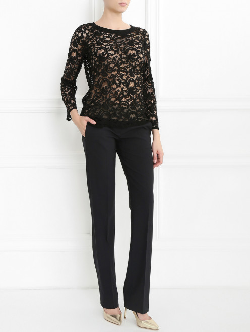 Кружевная блуза с длинным рукавом Alberta Ferretti - Модель Общий вид