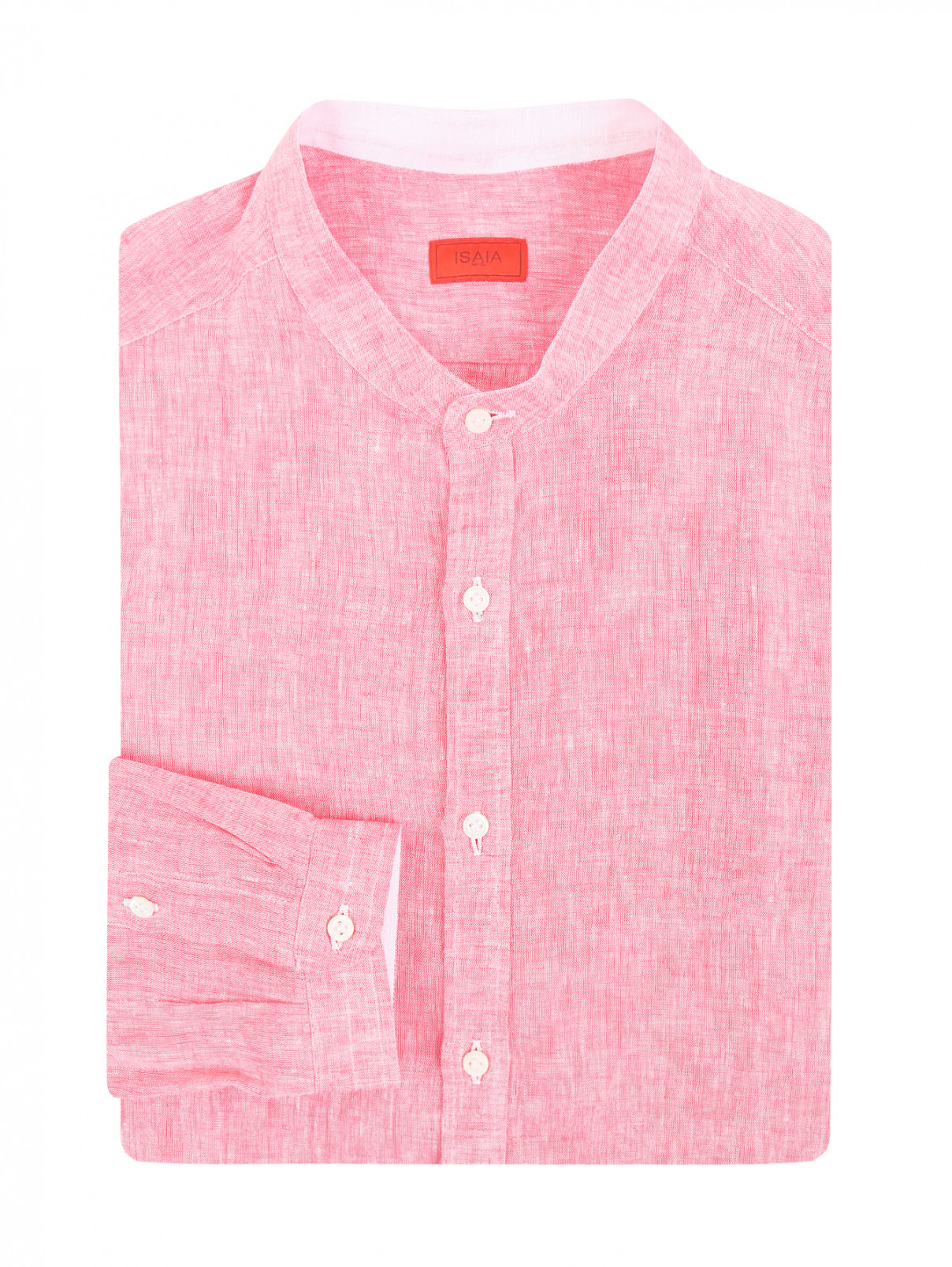 Рубашка из льна Isaia  –  Общий вид  – Цвет:  Красный
