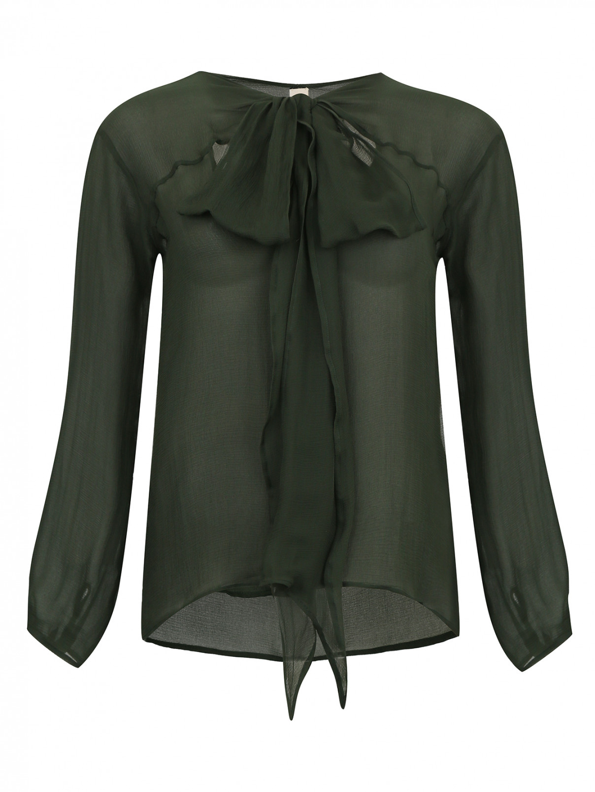 Блуза из шелка Anne Valerie Hash  –  Общий вид  – Цвет:  Зеленый