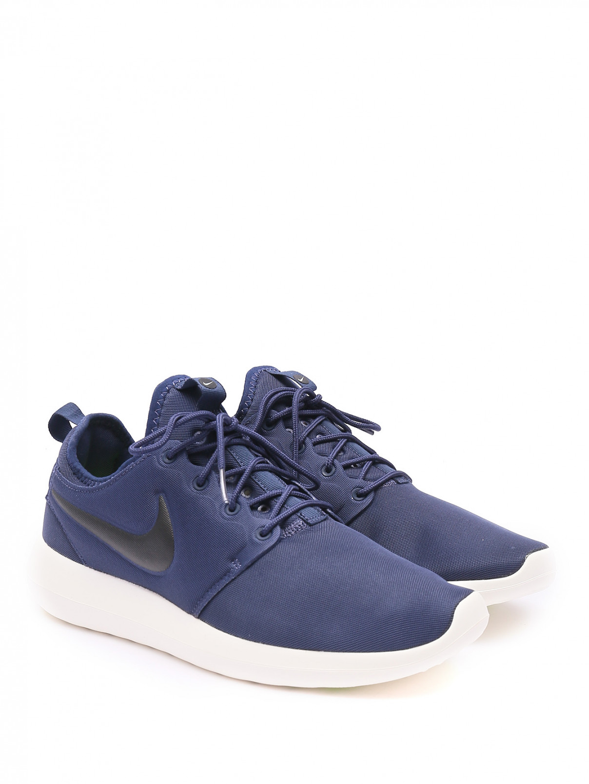 Кроссовки из текстиля на контрастной подошве Nike  –  Общий вид  – Цвет:  Синий