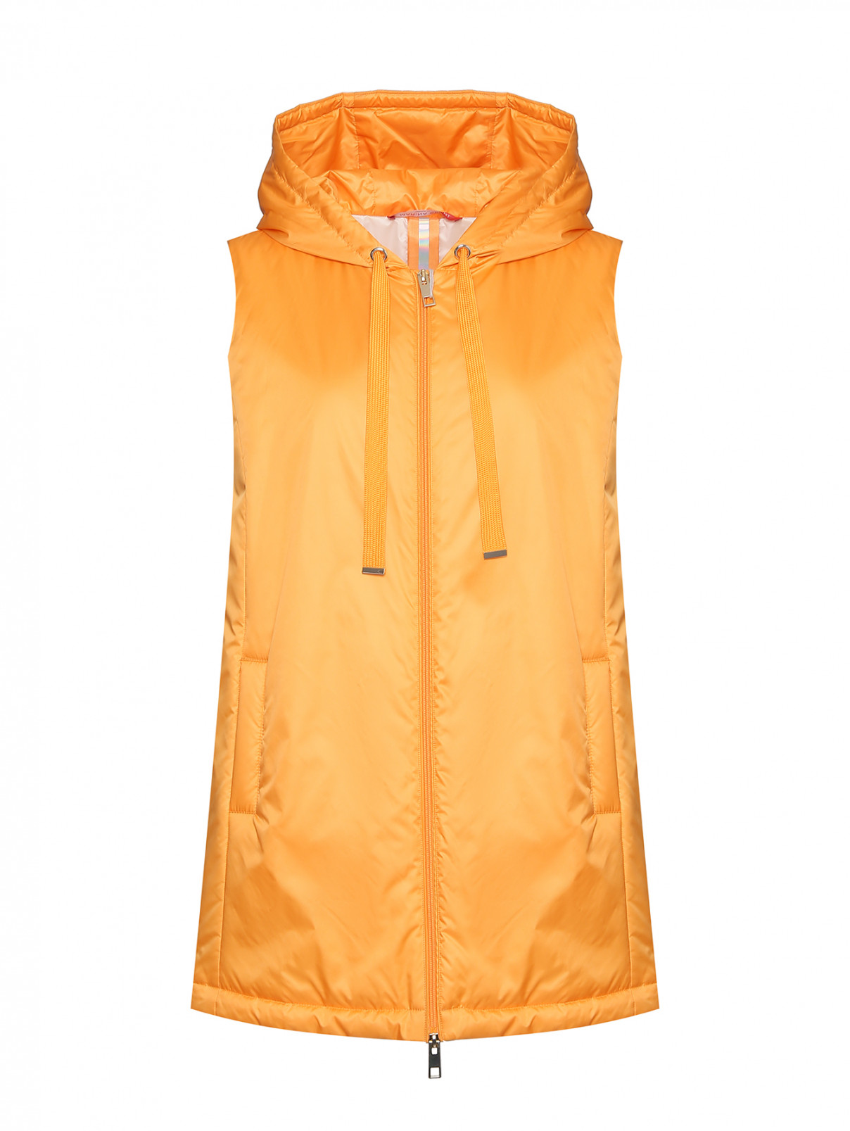 Удлиненный жилет на молнии Marina Rinaldi  –  Общий вид  – Цвет:  Оранжевый