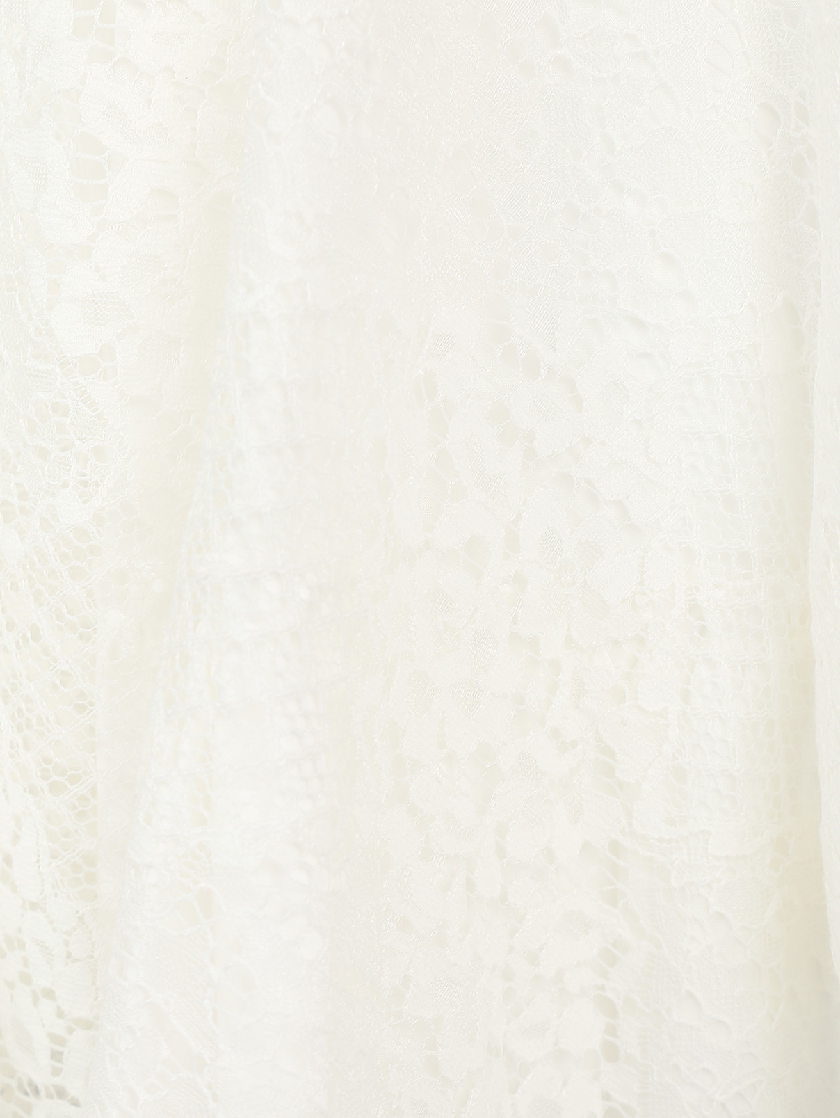 Кружевная юбка-солнце из хлопка Ermanno Scervino Junior  –  Деталь1  – Цвет:  Белый