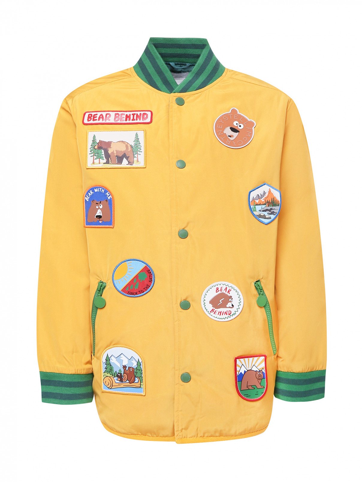 Куртка декорированная аппликациями Stella McCartney kids  –  Общий вид  – Цвет:  Оранжевый