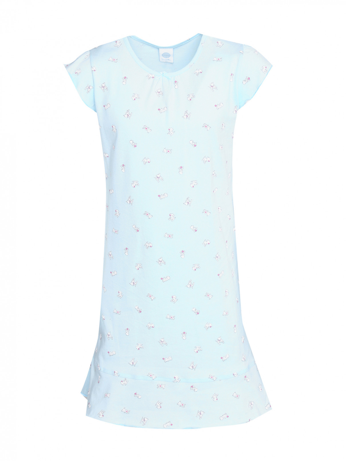 Ночная рубашка из хлопка Sanetta  –  Общий вид  – Цвет:  Синий
