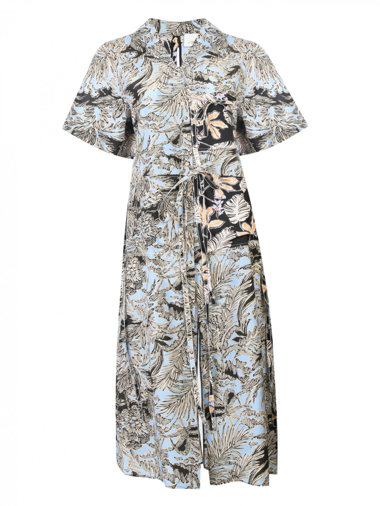 Платье-миди с узором и разрезами 3.1 Phillip Lim  –  Общий вид  – Цвет:  Узор