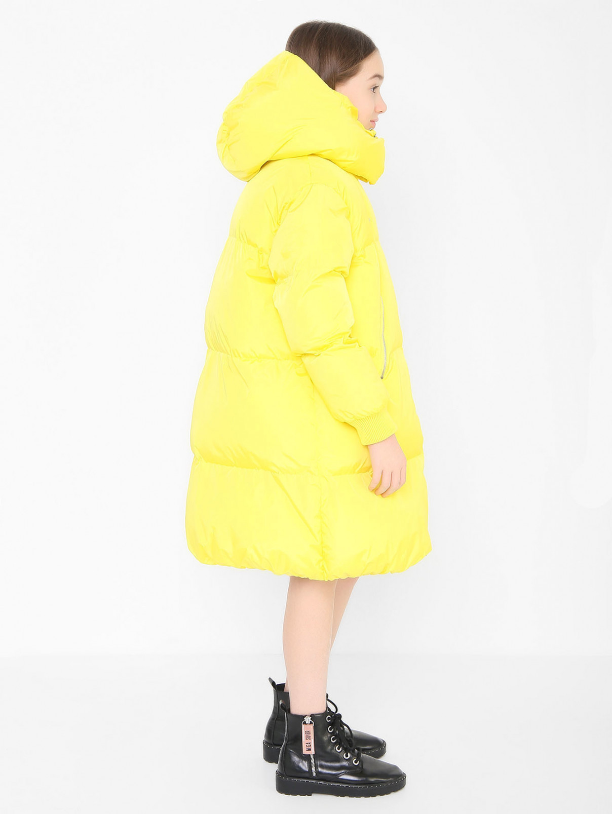 Утепленное пальто с манжетами MM6  –  МодельВерхНиз2  – Цвет:  Желтый