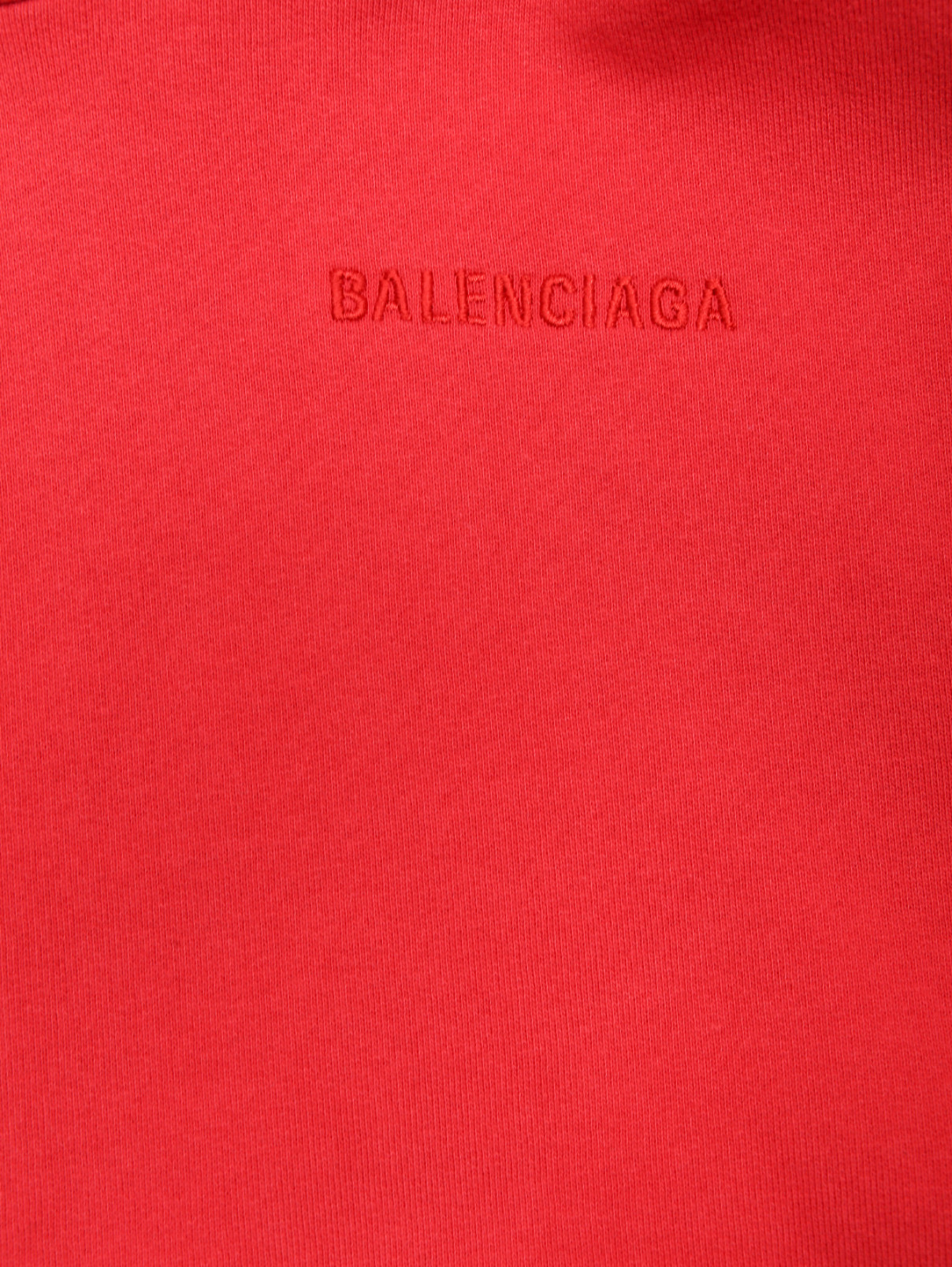 Толстовка из хлопка Balenciaga  –  Деталь  – Цвет:  Красный