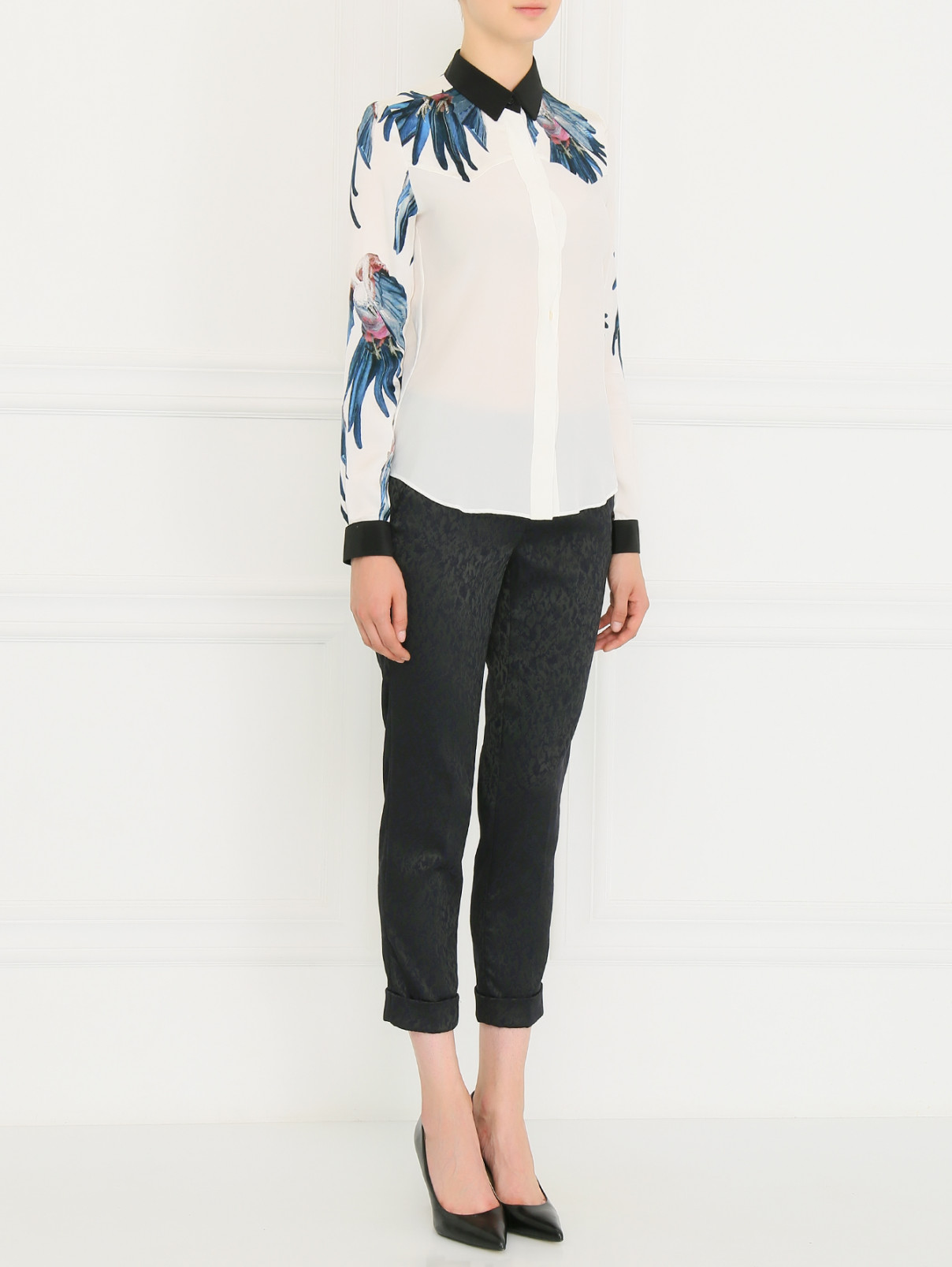 Блуза из шелка с узором Barbara Bui  –  Модель Общий вид  – Цвет:  Узор