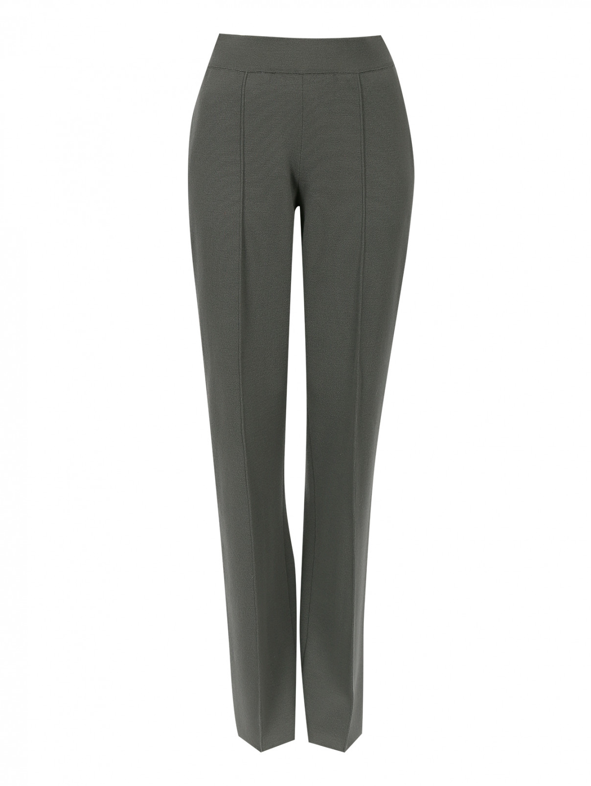 Шерстяные брюки на резинке Alberta Ferretti  –  Общий вид  – Цвет:  Серый