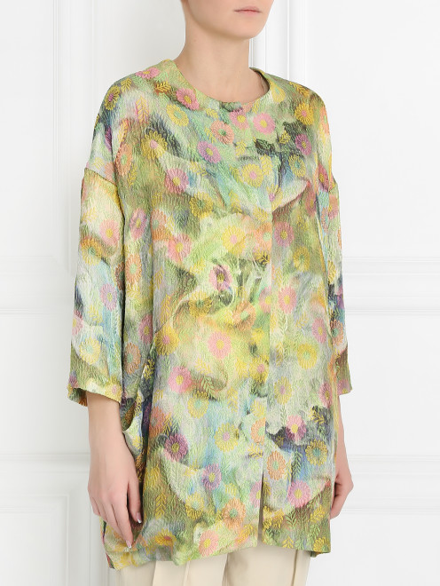 Пальто с цветочным узором и боковыми карманами Femme by Michele R. - Модель Верх-Низ