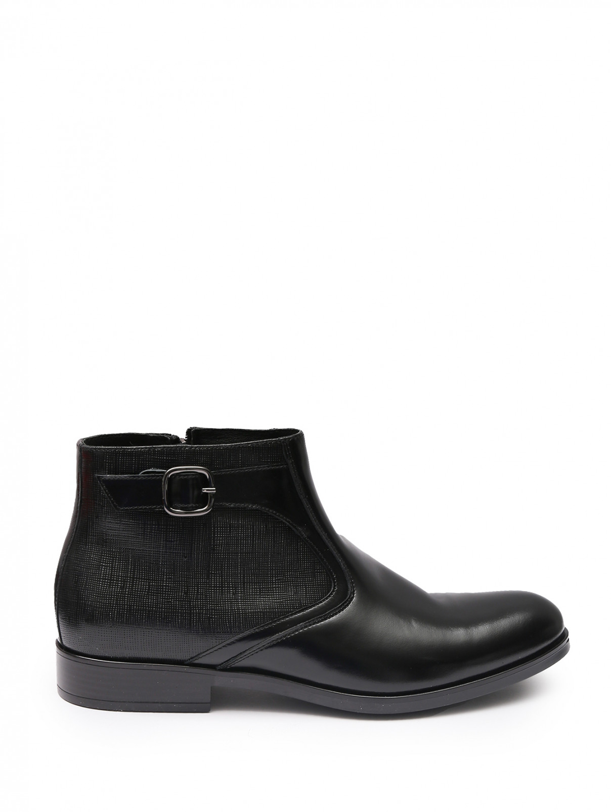 Кожаные ботинки с мехом Conhpol  –  Общий вид  – Цвет:  Черный
